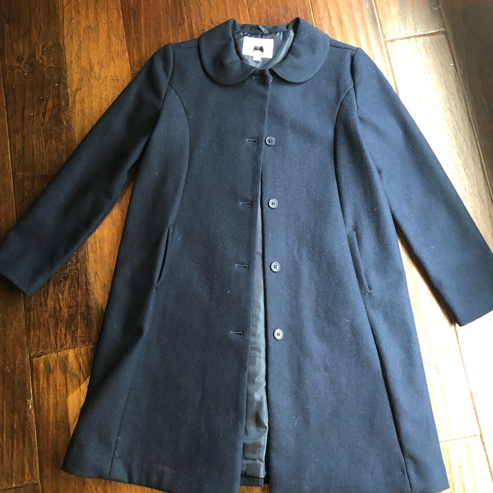 Janie and Jack Navy Boucle coat. Size 10-12. NWOT